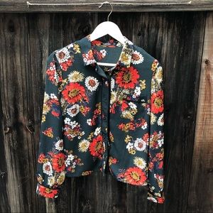 Nasty Gal - Flowered Blouse - Size 4